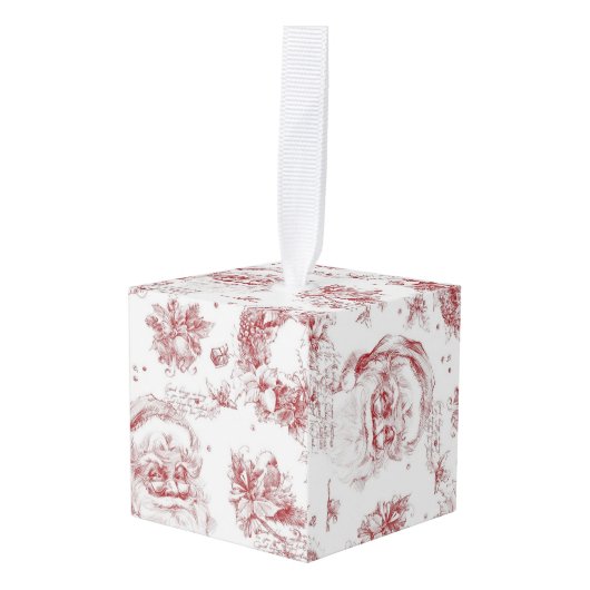 Sint Nicolaas Decoupage Franse Country Red Toile Decoratie (Voorkant hoekig)