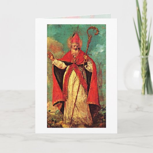 Sint-Nicolaas door Francesco Guardi Feestdagen Kaart (Voorkant)