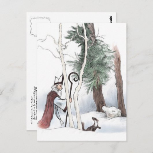 Sint-Nicolaas en de pine Marten Briefkaart (Voorkant / Achterkant)