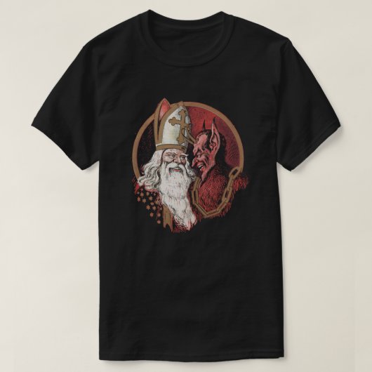 Sint-Nicolaas en Krampus T-shirt (Design voorkant)