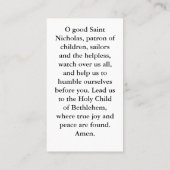 Sint Nicolaas Gebed Kaart Contactkaartje (Achterkant)