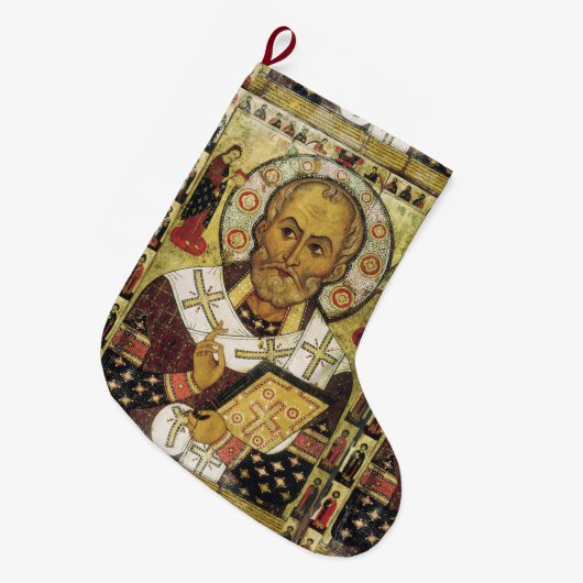 Sint-Nicolaas Icon Kerststoot Grote Kerstsok (Voorkant (Hangend))