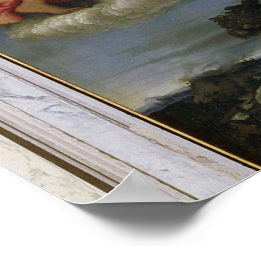 Sint-Nicolaas in Glory met heiligen Poster (Hoek)