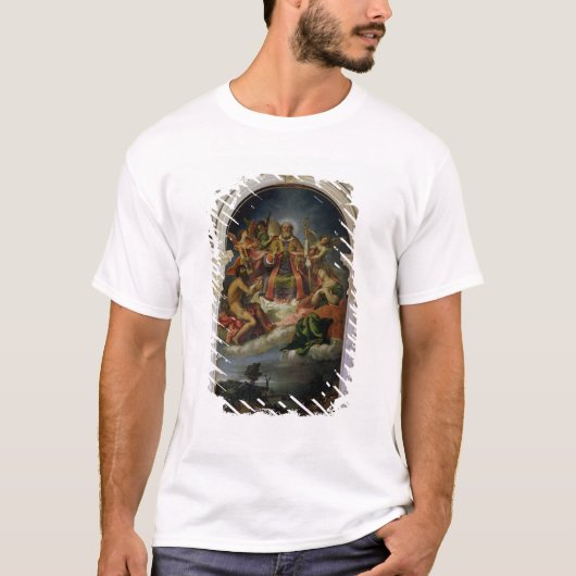 Sint-Nicolaas in Glory met heiligen T-shirt (Voorkant)