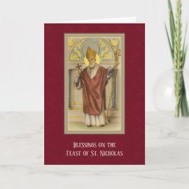 Sint-Nicolaas Katholieke Feestdag Religieus Feestdagen Kaart
