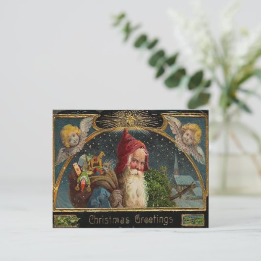 Sint-Nicolaas Kerst Briefkaart (Staand voorkant)