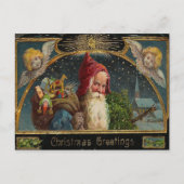 Sint-Nicolaas Kerst Briefkaart (Voorkant)