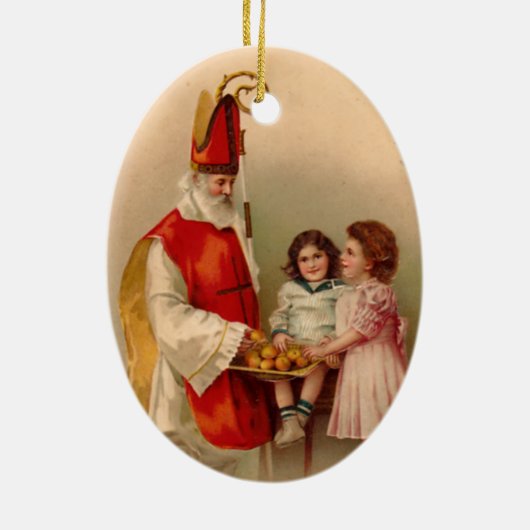 Sint-Nicolaas kerstboomversiering Keramisch Ornament (Achterkant)