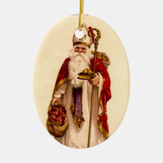 Sint-Nicolaas kerstboomversiering Keramisch Ornament (Voorkant)