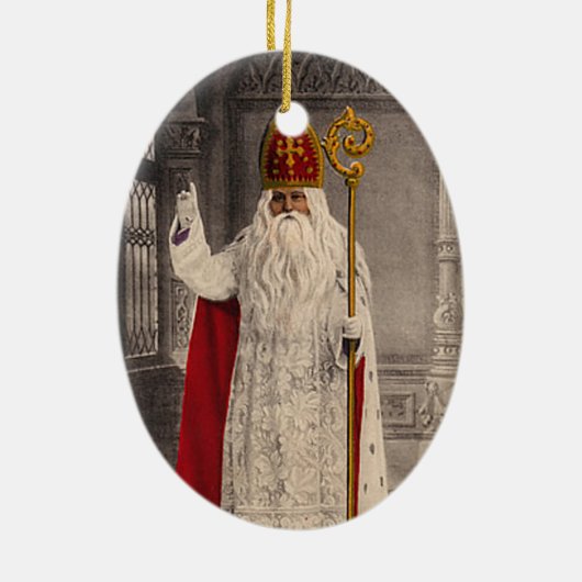 Sint-Nicolaas kerstboomversiering Keramisch Ornament (Achterkant)