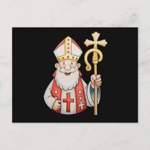 Sint Nicolaas Kerstman Beschermheilige Van Kerstmi Uitnodiging Briefkaart