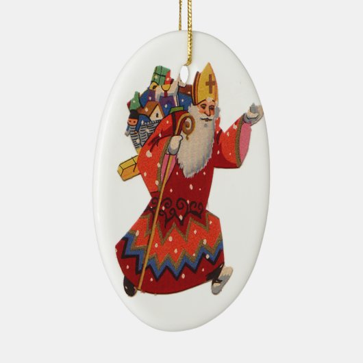 Sint-Nicolaas kerstversiering Keramisch Ornament (Rechts)