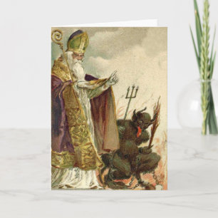 Sint Nicolaas Krampus Hoogheilige Feestdagen Kaart