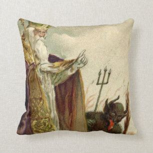 Sint Nicolaas Krampus Hooivork Priester Kussen