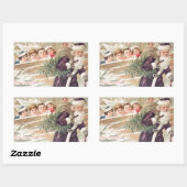 Sint-Nicolaas met bomen en kinderen  Rechthoekige Sticker (Vel)