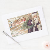 Sint-Nicolaas met bomen en kinderen  Rechthoekige Sticker (Envelop)