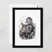 Sint-Nicolaas met zijn speelgoedpak Briefkaart (Voorkant / Achterkant)