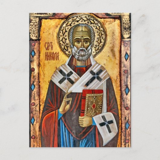 Sint Nicolaas Oosters-orthodox Christelijk icoon Briefkaart (Voorkant)