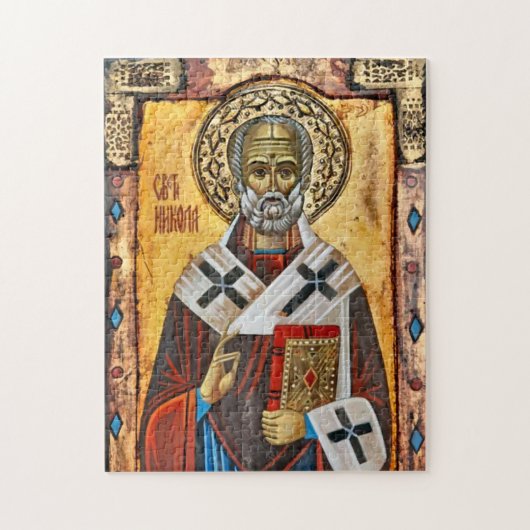 Sint Nicolaas Oosters-orthodox Christelijk icoon Legpuzzel (Verticaal)