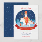 Sint Nicolaas op een Wenskaart Feestdagenkaart (Voorkant / Achterkant)