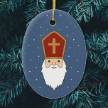 Sint-Nicolaas Ornament<br><div class="desc">Een Sinterklaas (gevierd begin december in Europa) Ornament met sneeuw op een blauwe achtergrond: perfect voor uw kerstboomversiering.</div>