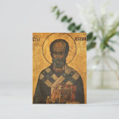 Sint Nicolaas Orthodox Christelijk Icoon Briefkaart (Staand voorkant)