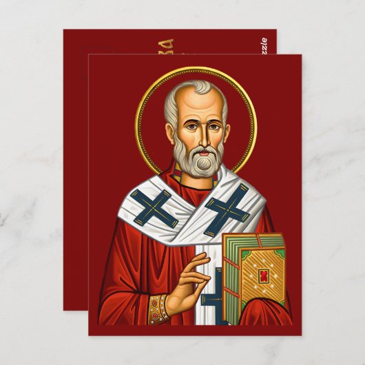 Sint Nicolaas orthodox icoon 04 Briefkaart (Voorkant / Achterkant)