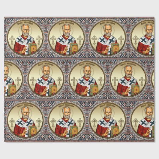 Sint-Nicolaas orthodox icoon Cadeaupapier (Vlak)