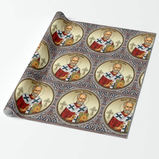 Sint-Nicolaas orthodox icoon Cadeaupapier (Uitgerold)