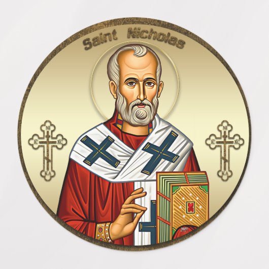 Sint-Nicolaas orthodox icoon Labels (Design 2)