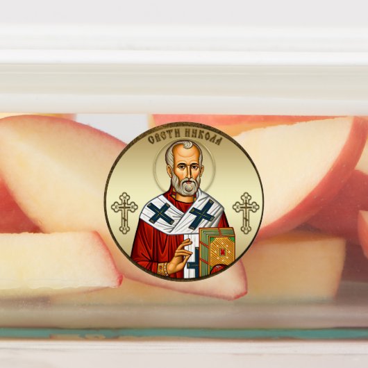 Sint-Nicolaas orthodox icoon Labels (Aangebracht)