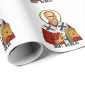 Sint Nicolaas orthodox Servische heiligen icoon Cadeaupapier (Rol Hoek)