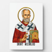 Sint Nicolaas orthodox Servische heiligen icoon Fotoplaat (voorkant)