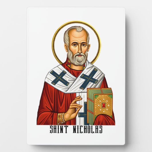 Sint Nicolaas orthodox Servische heiligen icoon Fotoplaat (voorkant)