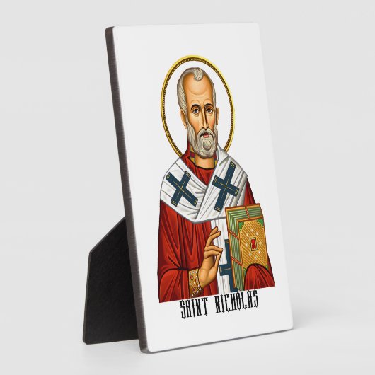 Sint Nicolaas orthodox Servische heiligen icoon Fotoplaat (Zijkant)