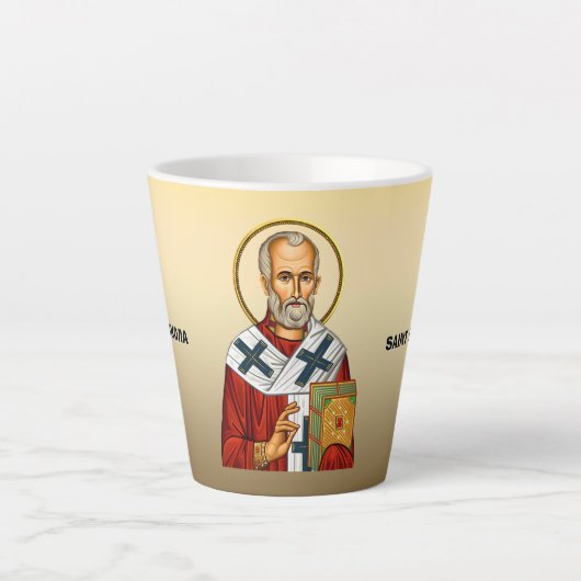 Sint Nicolaas orthodox Servische heiligen icoon Latte Mok (Voorkant)