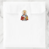 Sint Nicolaas orthodox Servische heiligen icoon Ronde Sticker (Tas)