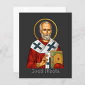 Sint Nicolaas orthodox Servische letter icoon (Voorkant / Achterkant)