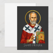 Sint Nicolaas orthodox Servische letter icoon Kaart (Voorkant / Achterkant)