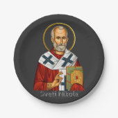 Sint Nicolaas orthodox Servische letter icoon Papieren Bordje (Voorkant)