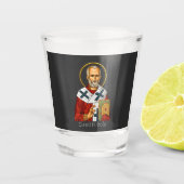 Sint Nicolaas orthodox Servische letter icoon Shot Glas (Voorkant)