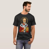 Sint Nicolaas orthodox Servische letter icoon T-shirt (Voorkant volledig)