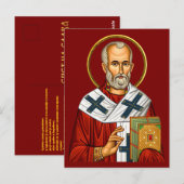 Sint-Nicolaas orthodoxe icoon 04 Briefkaart (Voorkant / Achterkant)