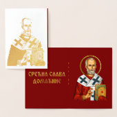 Sint Nicolaas orthodoxe icoon 04 Folie Kaarten (Display)