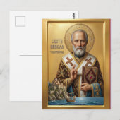Sint Nicolaas orthodoxe icoon Briefkaart (Voorkant / Achterkant)