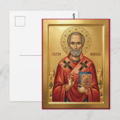 Sint-Nicolaas orthodoxe icoon Briefkaart (Voorkant / Achterkant)