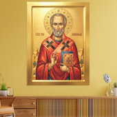 Sint Nicolaas orthodoxe icoon Canvas Afdruk (Insitu (Woonkamer))