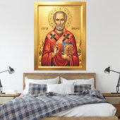Sint Nicolaas orthodoxe icoon Canvas Afdruk (Insitu (Slaapkamer))