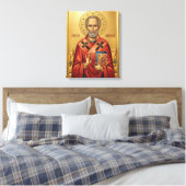 Sint Nicolaas orthodoxe icoon Canvas Afdruk (Insitu (Slaapkamer))