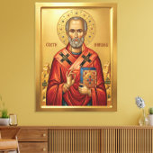 Sint Nicolaas orthodoxe icoon Canvas Afdruk (Insitu (Woonkamer))
